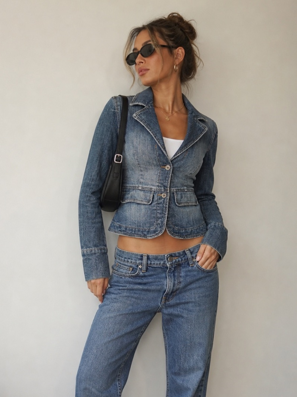 rave Distressed Blue Denim Blazer Jacket